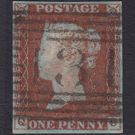 GB QV 1841 1d Red-brown (Plate 43) SG8-B1(1) QC VFU Edinburgh 131