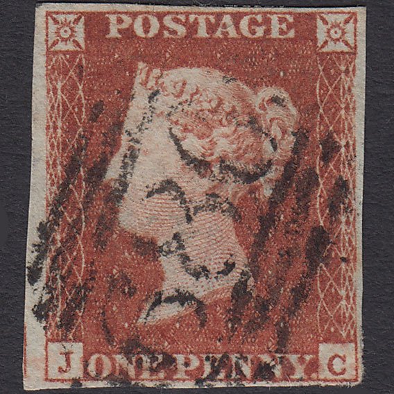 GB QV 1841 1d Red-brown (Plate 98) SG8-B1(1) JC GU 4 Margins ST Ives 680