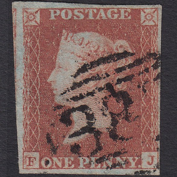 GB QV 1841 1d Red-brown (Plate 87) SG8-B1(1) FJ FU 4 Margins
