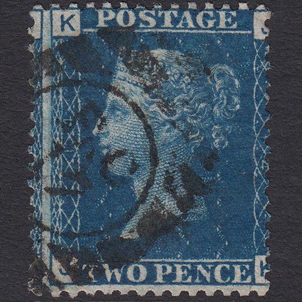 GB QV 1869 2d Deep Blue (Plate 14) SG47-G3 JK FU London D&S EC17 Large Misperf