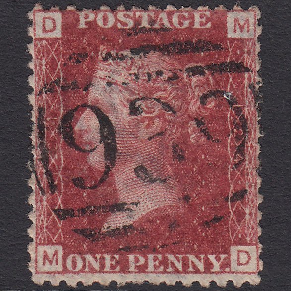 GB QV 1864 1d Lake-red (Plate 124) SG44-G1(2) MD GU Staplehurst 939