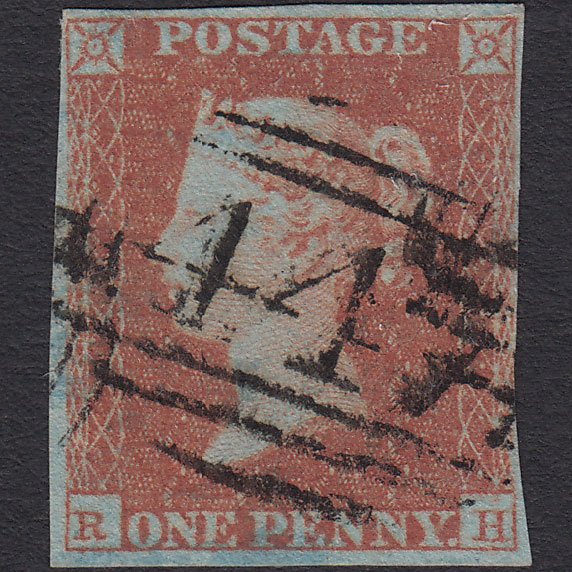 GB QV 1841 1d Red-brown (Plate 119) SG8-B1(1) RH FU nr 4 Margins Leeds 447