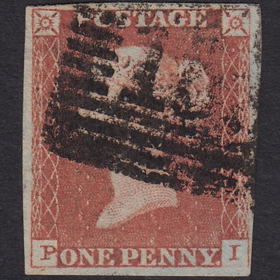 GB QV 1841 1d Red-brown (Plate 77) SG8-B1(1) PI GU 4 Margins Scotland