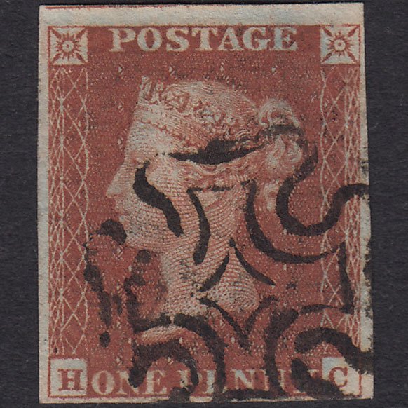 GB QV 1841 1d Red-brown (Plate 12) SG8-B1(1) HC FU 4 Margins Maltese Cross