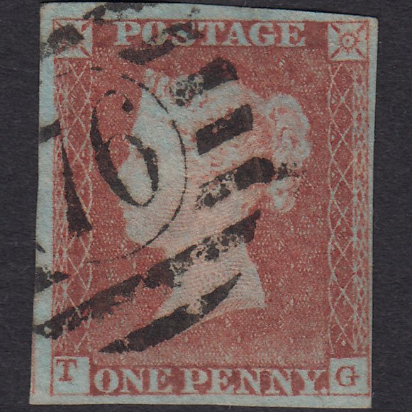 GB QV 1841 1d Red-brown (Plate 77) SG8-B1(1) TG FU 4 Margins London D&S 76