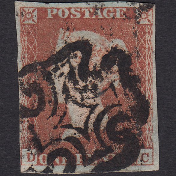 GB QV 1841 1d Red-brown (Plate 17) SG8-B1(1) DC GU 4 Margins Maltese Cross