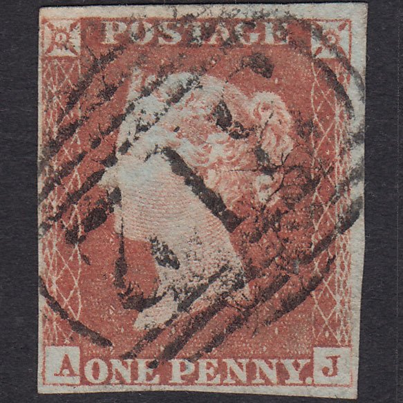 GB QV 1841 1d Red-brown (Plate 77) SG8-B1(1) AJ FU 4 Margins Gloucester 312