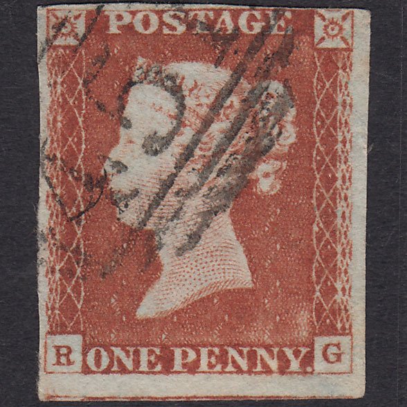 GB QV 1841 1d Red-brown (Plate 61) SG8-B1(1) RG FU 4 Margins Lewes 451