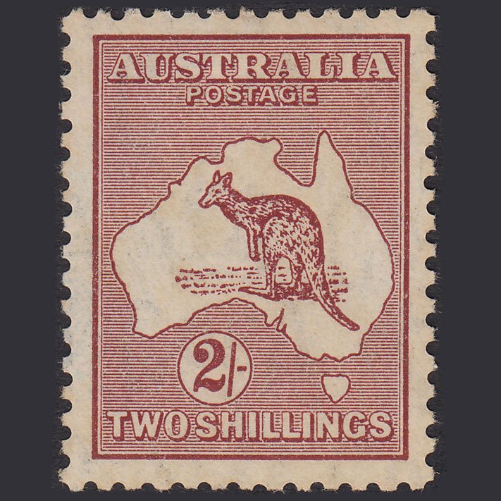 AUSTRALIA 1945 2sh Maroon Kangaroo SG212 GOOD M MINT