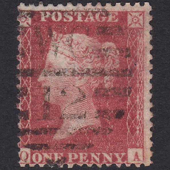 GB QV 1857 1d Rose-Red Plate 55 SG40-C10(1) OA GU London D&S Wc12