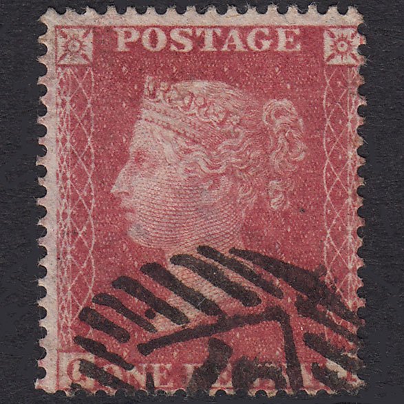 GB QV 1857 1d Rose-Red Plate 36 SG36-C11 GI VFU London Is Cancel