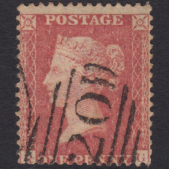 GB QV 1857 1d Rose-Red Plate 27 SG40-C10(1) RG GU