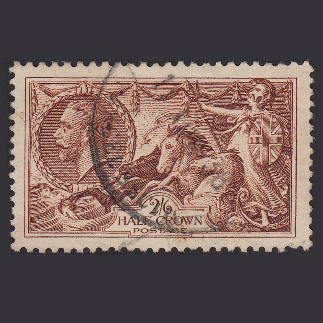 GB KG5 1934 2/6 Chocolate-Brown Seahorses SG450-N73(1) VFU Parcel Section
