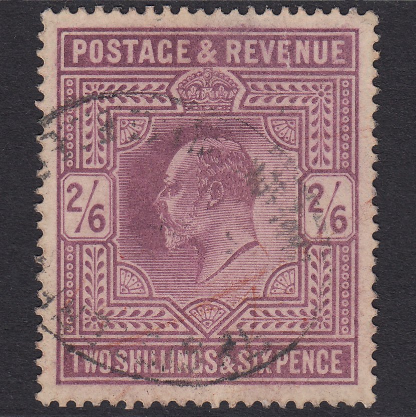 GB KE7 1905 2/6 Dull Purple SG262-M49(2) GU Light Cancel