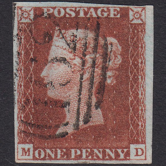 GB QV 1841 1d Deep Red-Brown Plate 58 SG10-B1(4) MD VFU 4M Cardiff 162