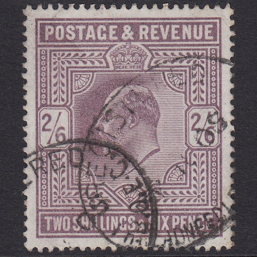 GB KE7 1902 2/6 Lilac SG260-M48(1) FU Registered Cancel