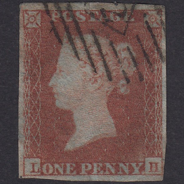 GB QV 1841 1d Plate 166 SG8-B2(1) LH GU 4M London IS Cancel Tear