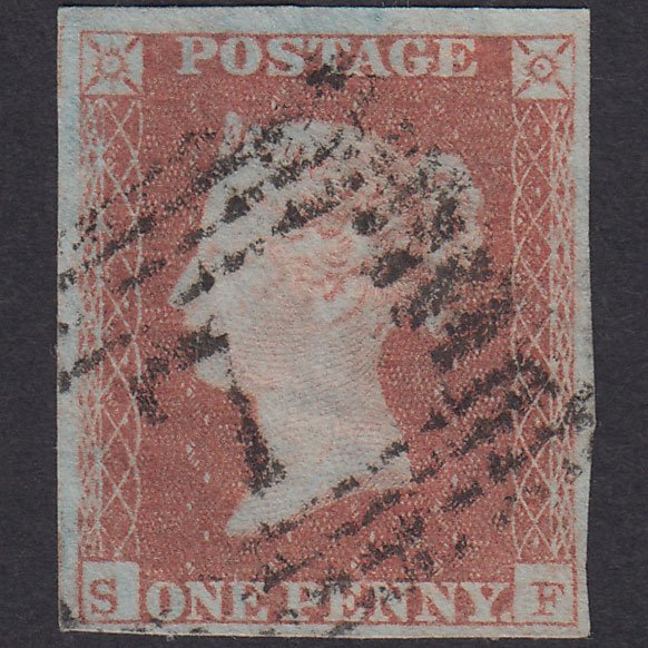 GB QV 1841 1d Red-Brown Plate 88 SG8-B1(1) SF FU 4 Margins Alloa 7