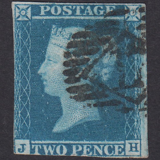 GB QV 1841 2d Pale Blue Plate 3 SG13-E1(1) JH GU London IS 17