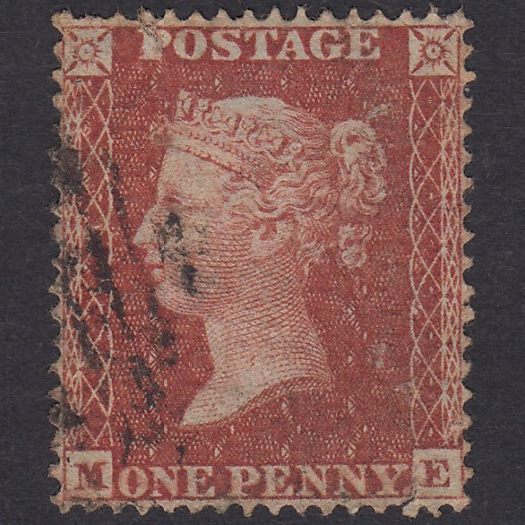 GB QV 1855 1d Red-Brown Plate 13 SG26-C5(1) ME PU Perfect Centring