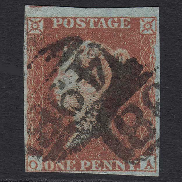 GB QV 1841 1d Red-brown (Plate 118) (SG8) 'OA' GU Manchester (498) 4M