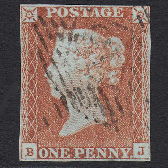 GB QV 1841 1d Pale Red-brown (Plate 51) (SG9) 'BJ' FU 4M London IS 13