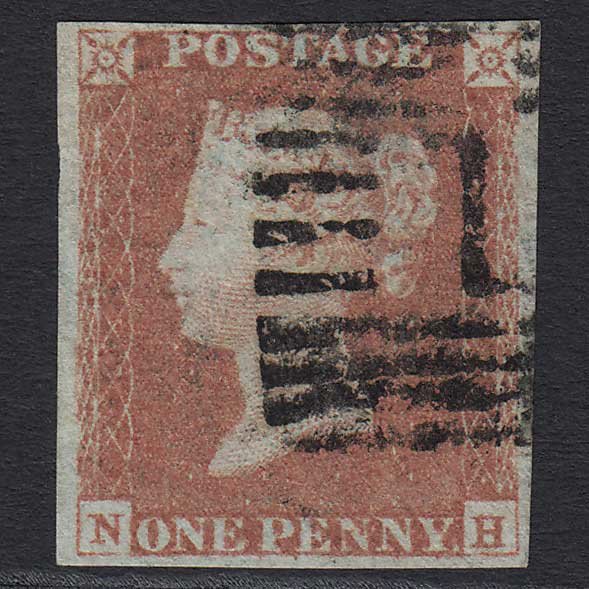 GB QV 1841 1d Red-brown (Plate 69) (SG8) 'NH' FU in Scotland 4 Margins