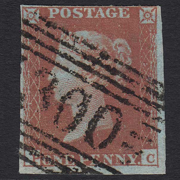 GB QV 1841 1d Red-brown (Plate 126) SG8 'PC' FU ST Andrew's (300) nr 4M