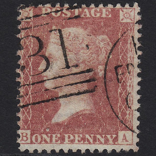 GB QV 1857 1d Rose-red (Plate 48) SG40-C10(1) BA FU Edinburgh 131