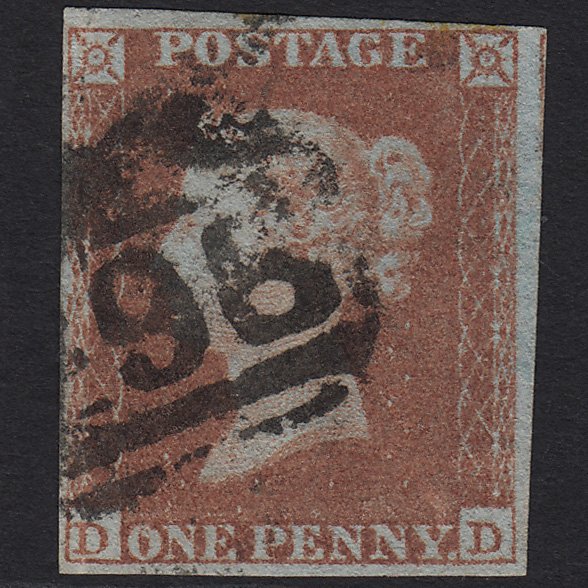 GB QV 1841 1d Red-brown (Plate 160) SG8-B2(1) DD GU 4 Margins