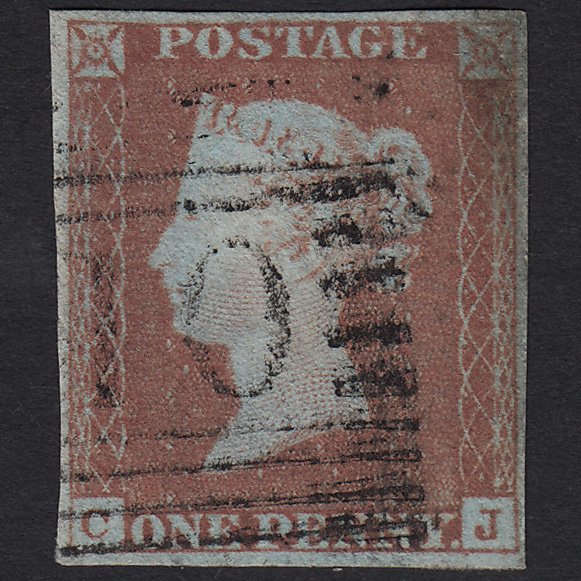 GB QV 1841 1d Red-brown (Plate 76) SG8-B1(1) CJ FU in Scotland 4 Margins