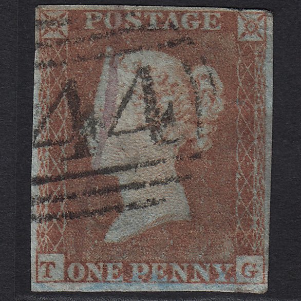 GB QV 1841 1d Red-brown (Plate 102) SG8-B1(1) TG GU 4 Margins