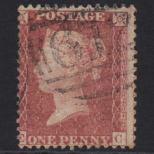 GB QV 1857 1d Rose-red (Plate 55) SG40-C10(1) EC FU Peterborough 612