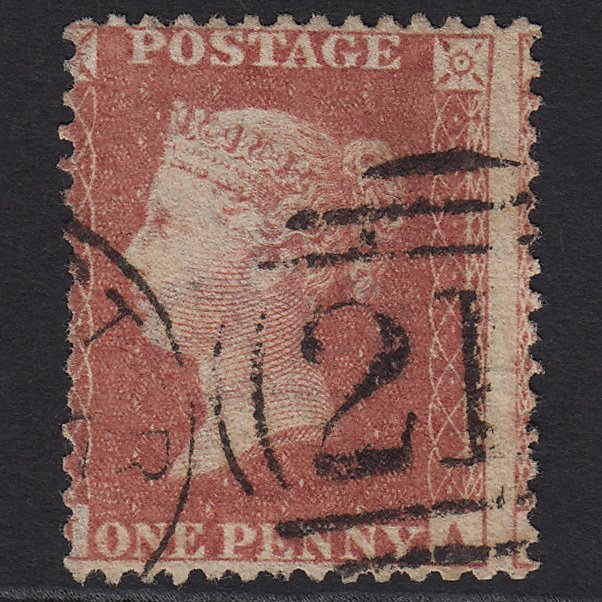 GB QV 1857 1d (Plate 60) SG40-C10(1) JA FU Colchester 210 Large Misperf