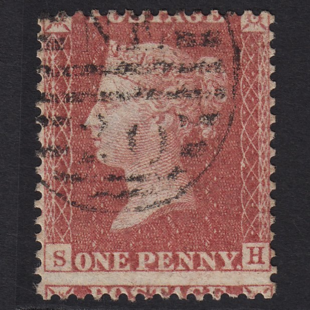 GB QV 1857 1d (Plate 43) SG40-C10(1) SH VFU in London NE20 Large Misperf