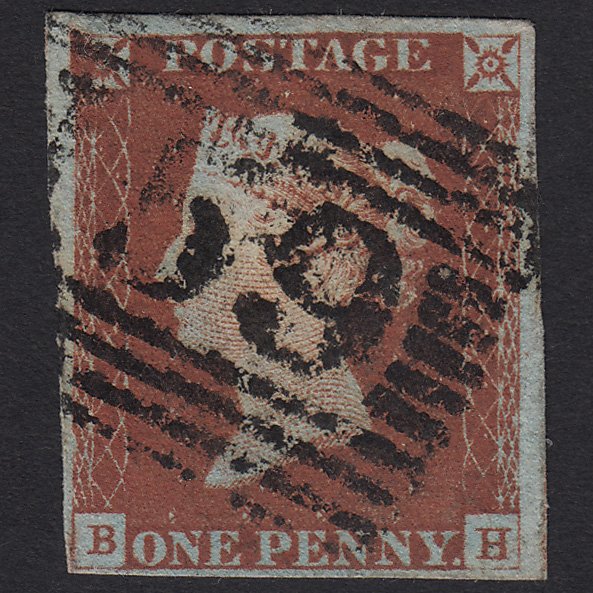 GB QV 1841 1d Red-brown (Plate 58) SG8-B1(1) BH FU 4M Imperf Glasgow 159