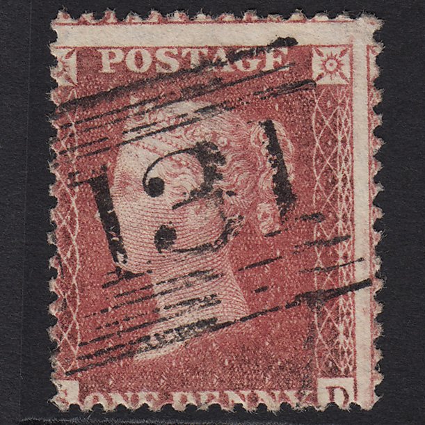 GB QV 1857 1d (Plate 36) SG40-C10(1) SD FU Edinburgh 131 Large Misperf