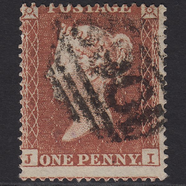 GB QV 1854 1d Red-brown PL R2 SG17-C1(1) JI GU Missing Imprimatur Misperf