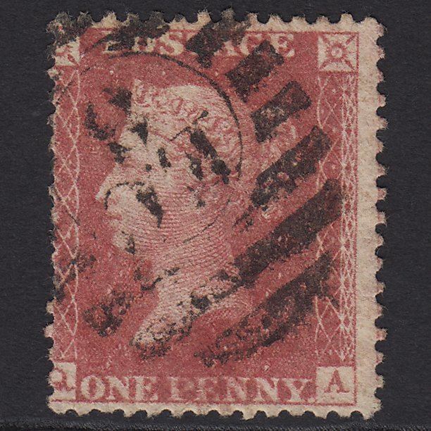 GB QV 1861 1d Rose-red Plate R16 SGC13(3) QA GU London D&S EC8
