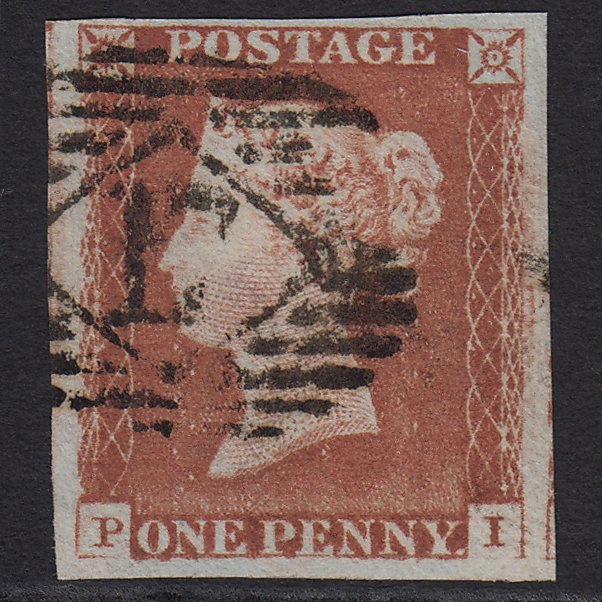 GB QV 1841 1d Pale Red-brown (Plate 64) SG9-B1(3) PI FU 4 Margins London IS 17