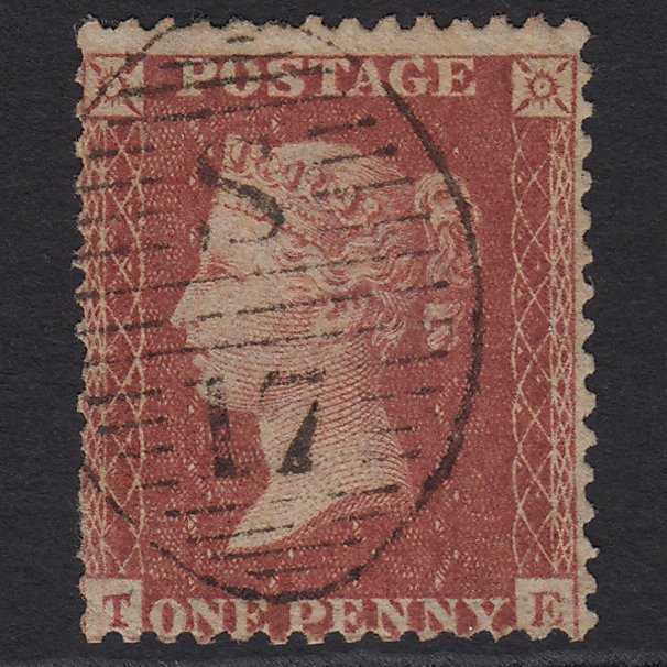 GB QV 1857 1d Rose-red (Plate 37) SG40-C10(1) TE GU London D&S S17