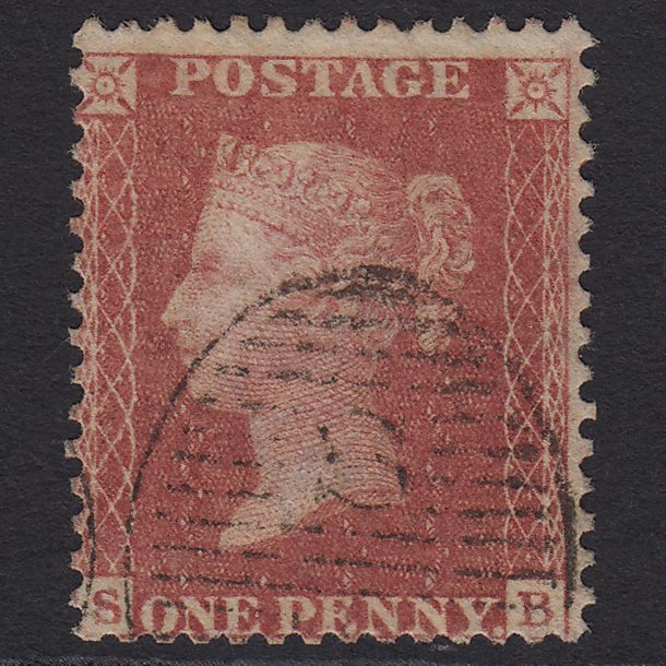 GB QV 1857 1d Rose-red (Plate 57) SG40-C10(1) SB FU London D&S Cancel