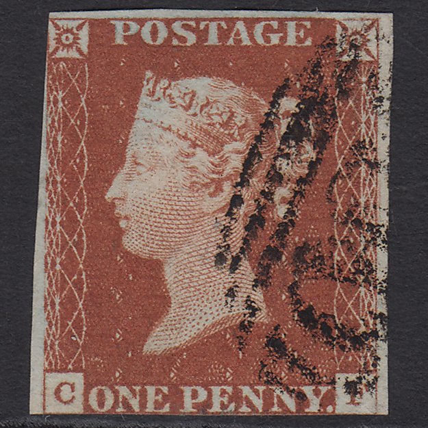 GB QV 1841 1d Red-brown SG8-B1(1) CF FU Light Cancel