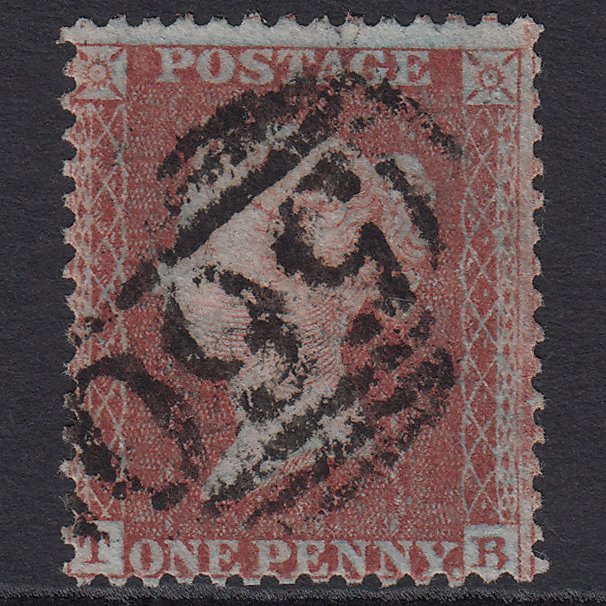 GB QV 1855 1d Red-brown (Plate 12) SGC6(1) TB GU Newport, Isle OF Wight 560