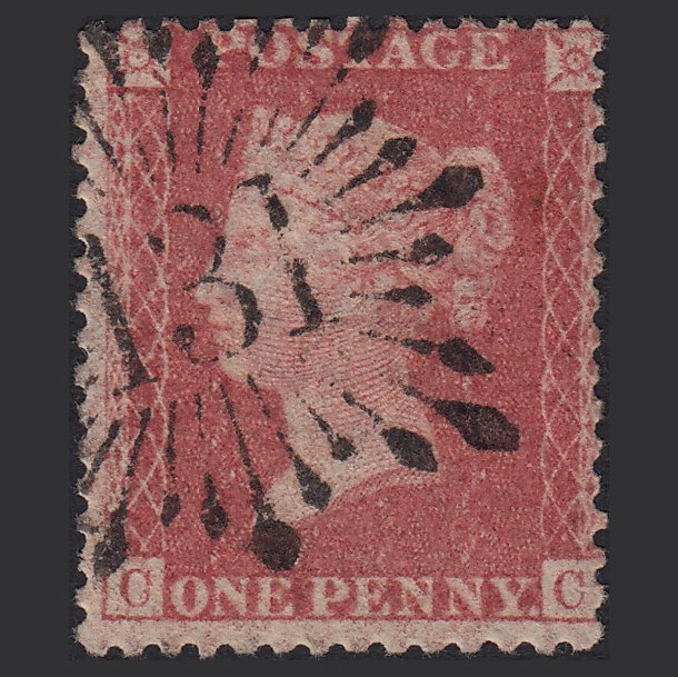 GB QV 1857 1d (Plate 55) SG40-C10(1) CC FU Edinburgh 131 Brunswick Star