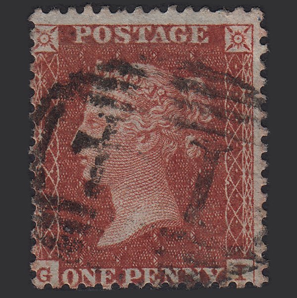 GB QV 1855 1d Red-brown (Plate 8) SG24-C3(1) GI GU Amersham 14