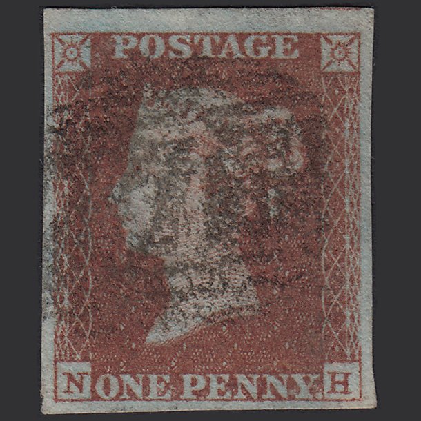 GB QV 1841 1d Red-brown (Plate 99) SG8-B1(1) NH GU 4 Margins