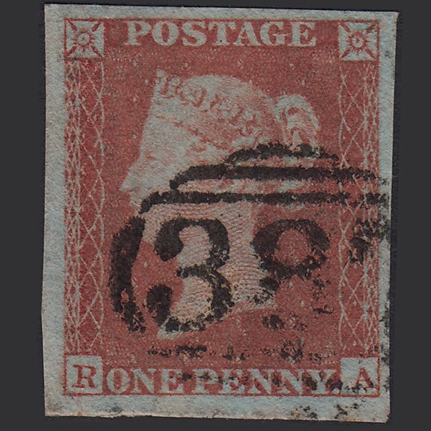 GB QV 1841 1d Red-brown (Plate 160) SG8-B2(1) RA FU 4M Imperf