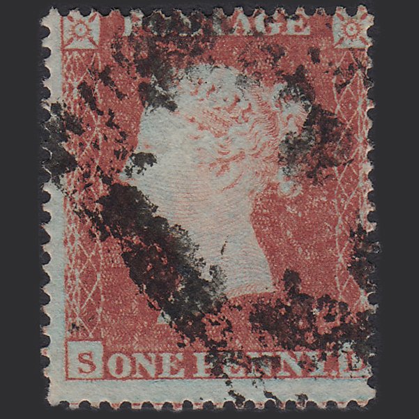 GB QV 1854 1d Red-brown (Plate 182) SG17-C1(1) SD GU Scotland Misperf