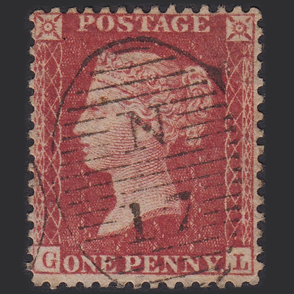 GB QV 1857 1d Rose-red (Plate 46) SG40-C10(1) GL FU London D&S N17
